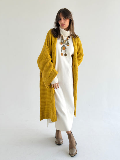 Timeless Knit Cardigan In Mustard