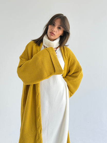 Timeless Knit Cardigan In Mustard