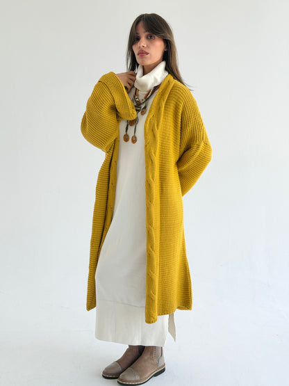 Timeless Knit Cardigan In Mustard