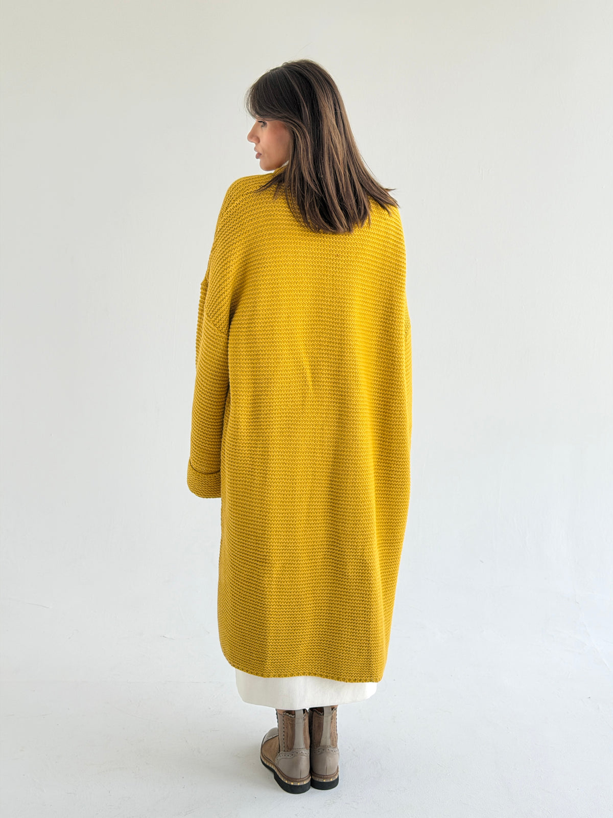 Timeless Knit Cardigan In Mustard