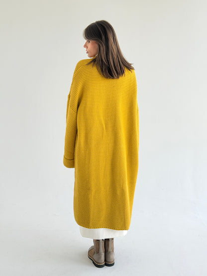 Timeless Knit Cardigan In Mustard