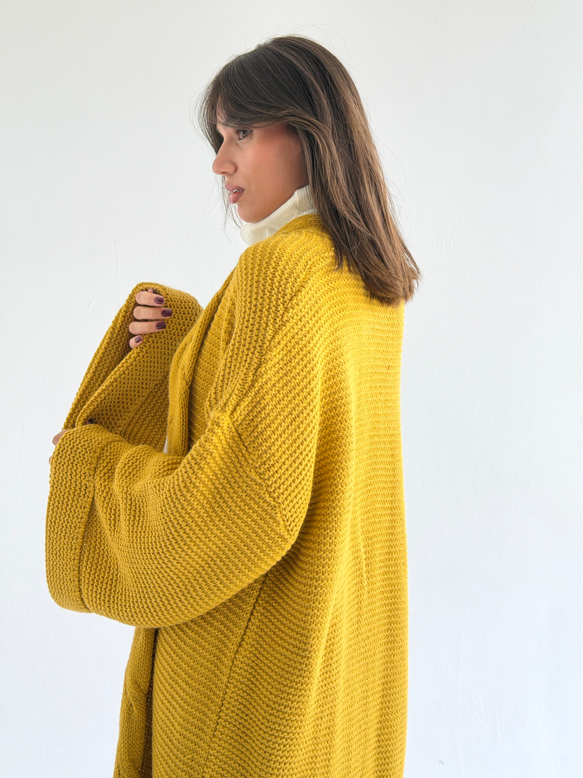 Timeless Knit Cardigan In Mustard