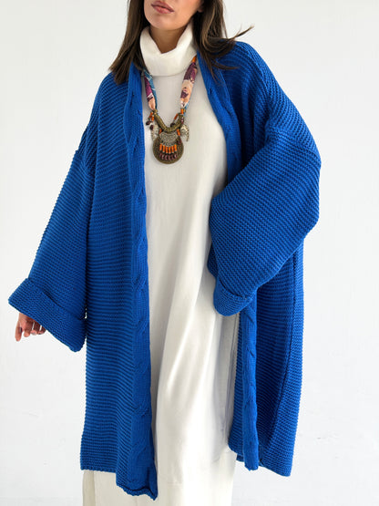 Timeless Knit Cardigan In Royal Blue