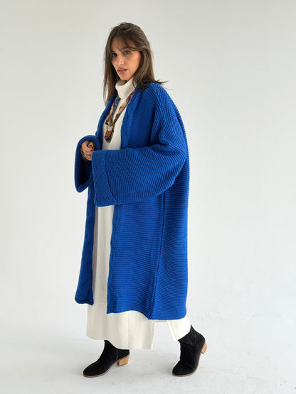 Timeless Knit Cardigan In Royal Blue