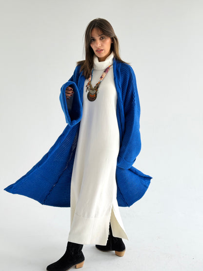Timeless Knit Cardigan In Royal Blue