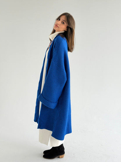 Timeless Knit Cardigan In Royal Blue