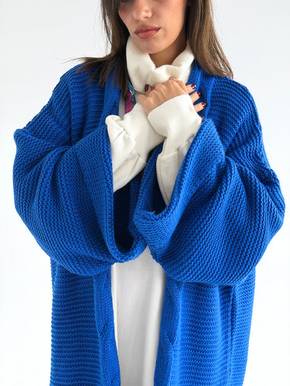 Timeless Knit Cardigan In Royal Blue