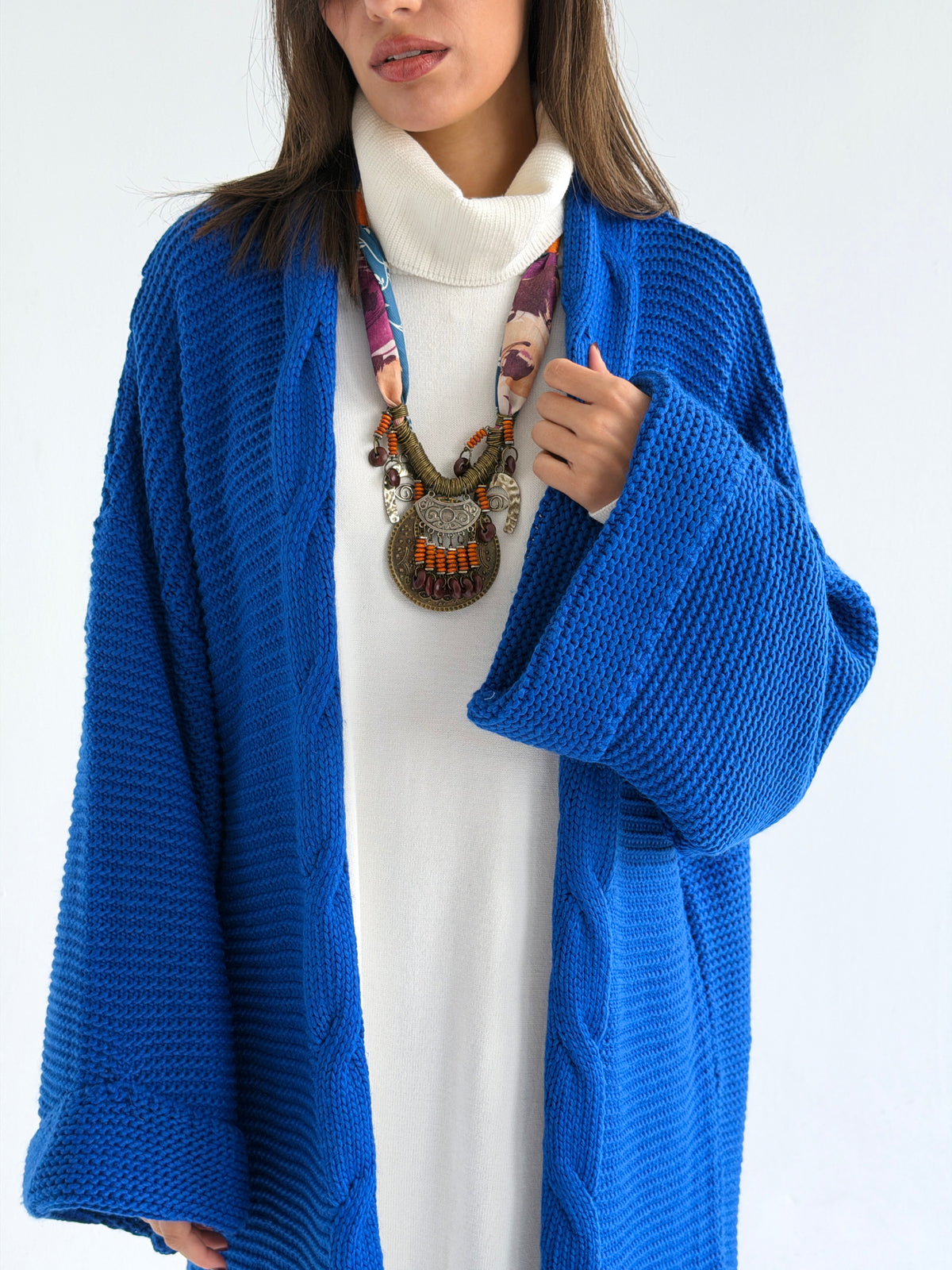 Timeless Knit Cardigan In Royal Blue