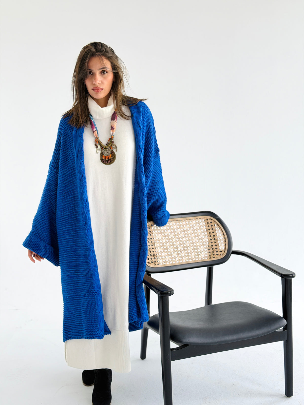 Timeless Knit Cardigan In Royal Blue
