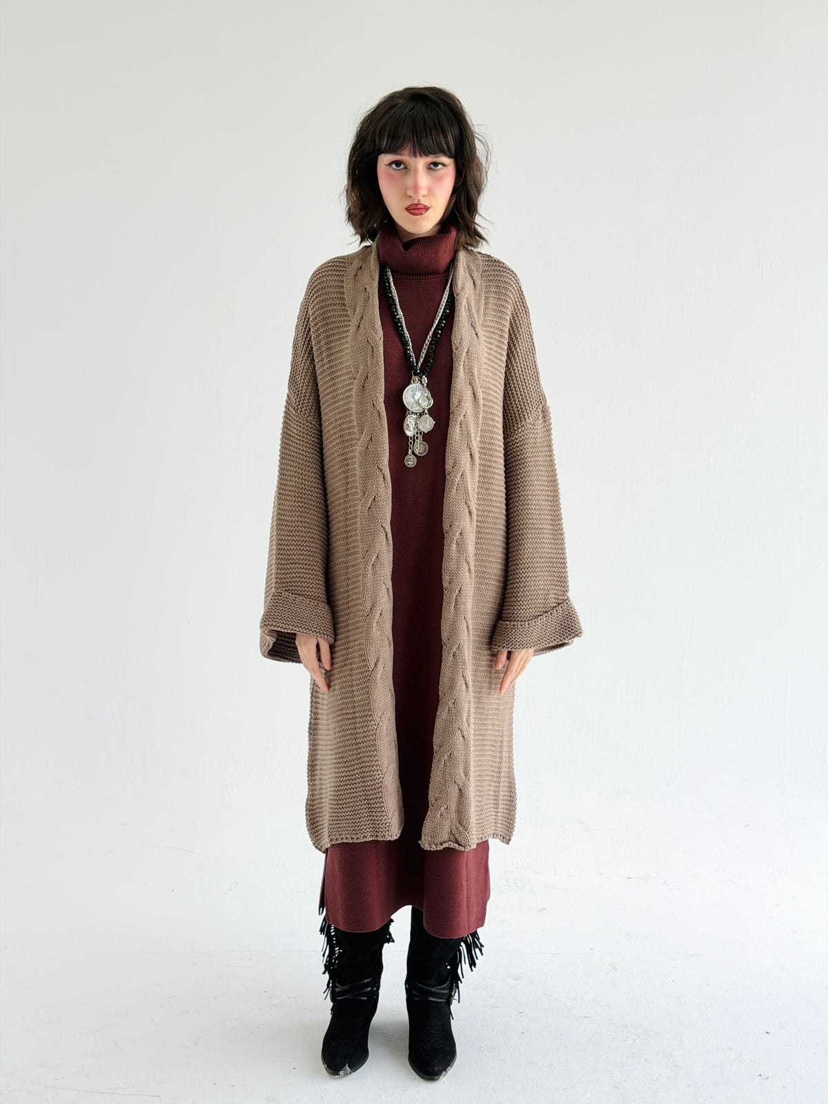 Timeless Knit Cardigan In Cafe
