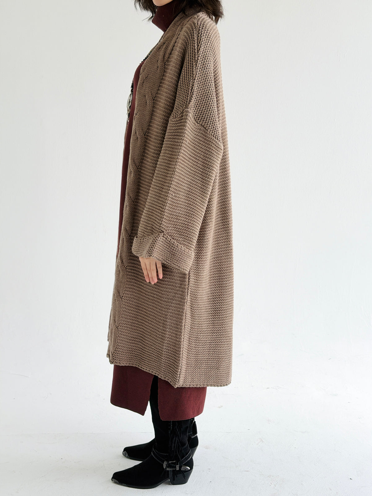 Timeless Knit Cardigan In Cafe