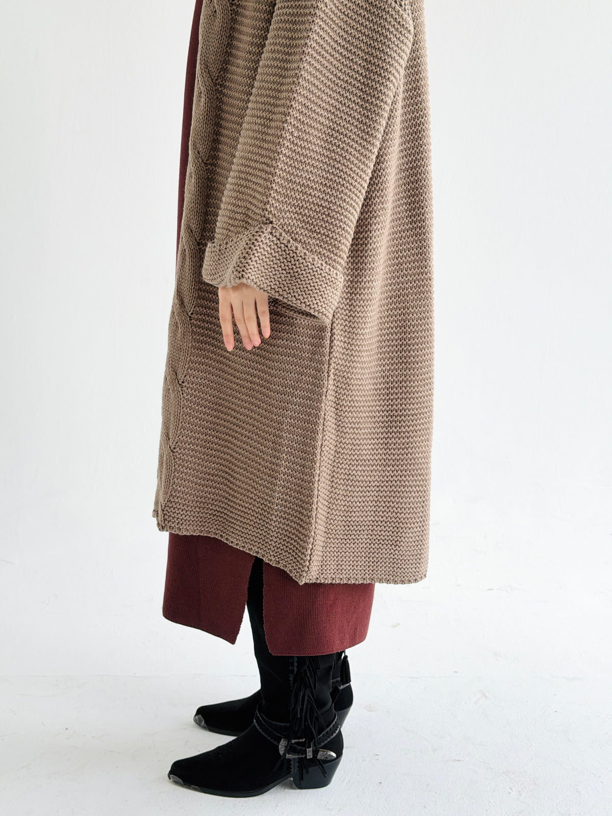 Timeless Knit Cardigan In Cafe