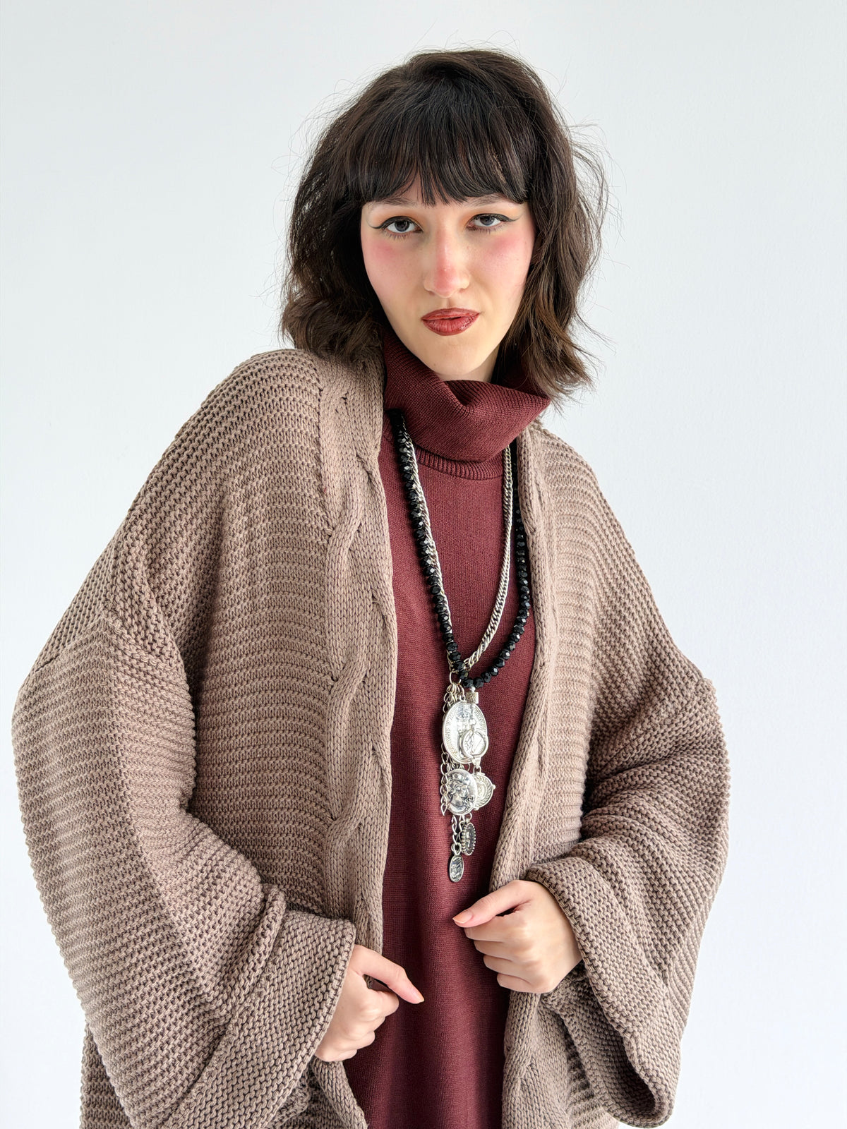Timeless Knit Cardigan In Cafe
