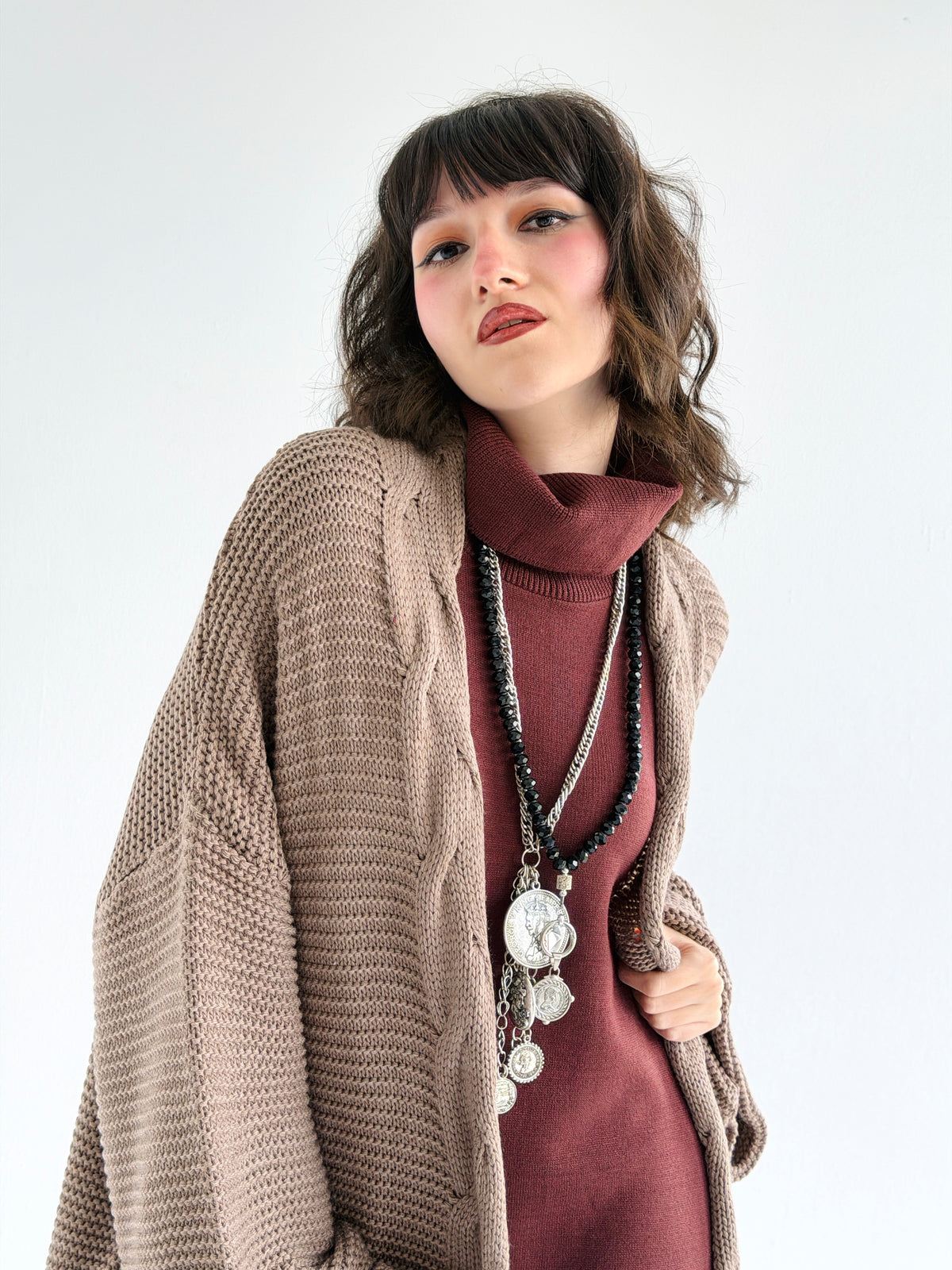 Timeless Knit Cardigan In Cafe