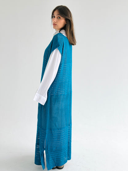 Breeze Light Wool Vest In Petrol Blue