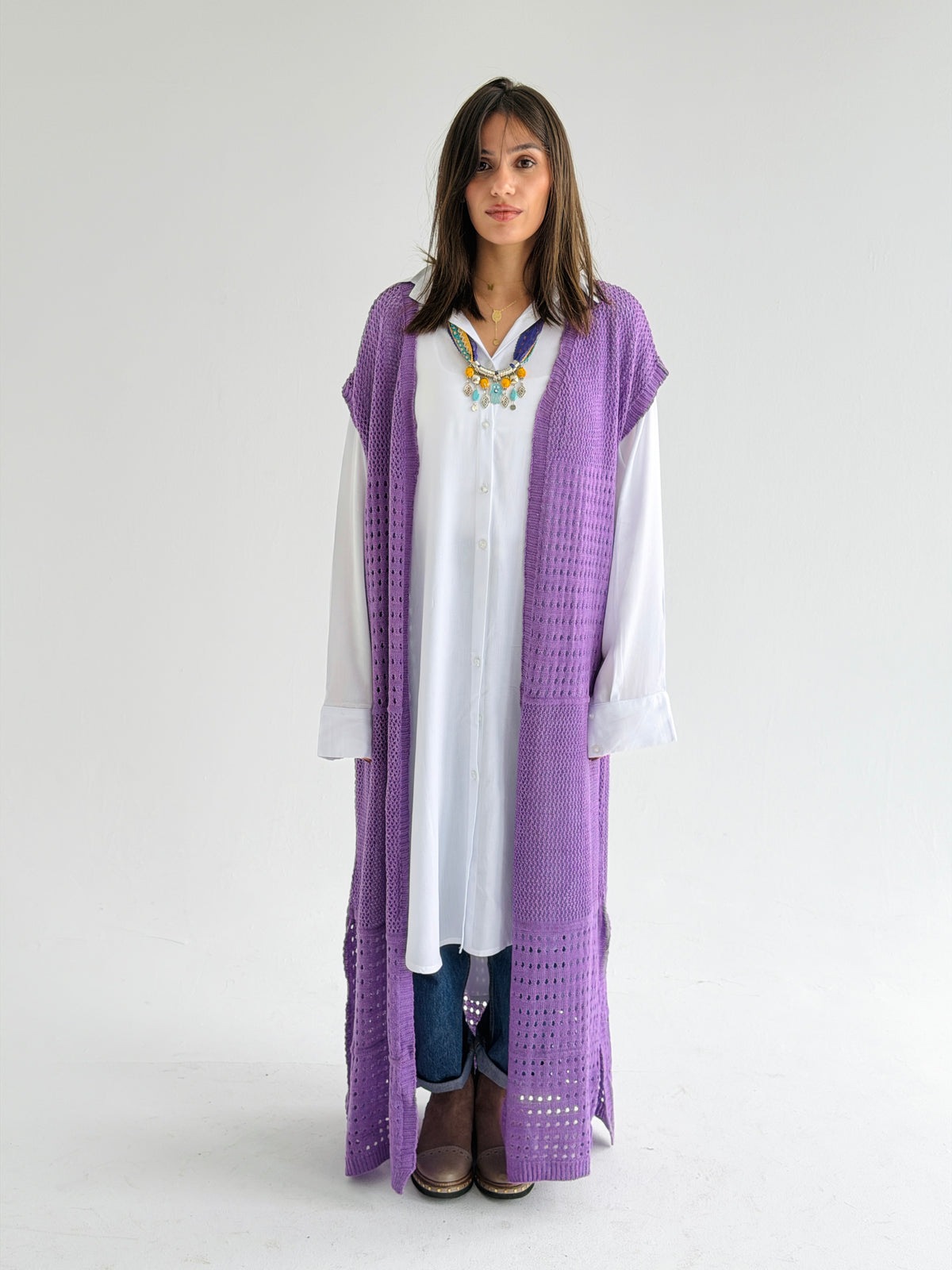Breeze Light Wool Vest In Lilac