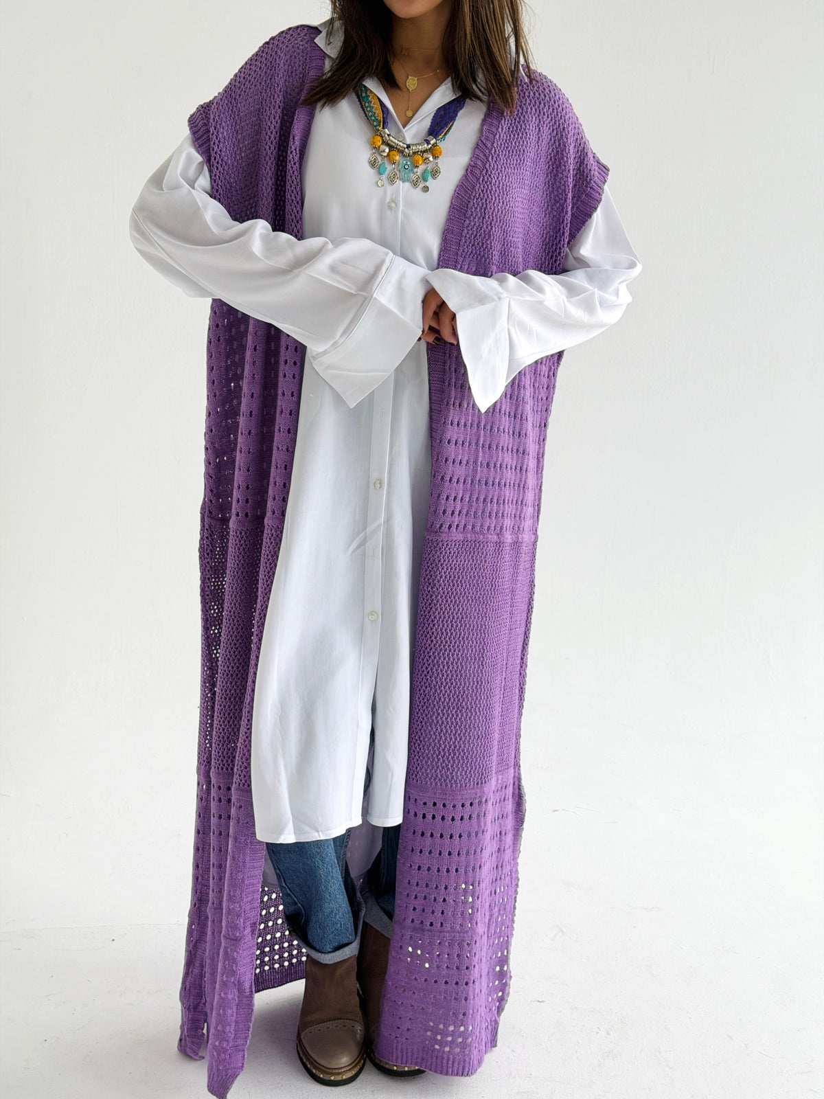 Breeze Light Wool Vest In Lilac