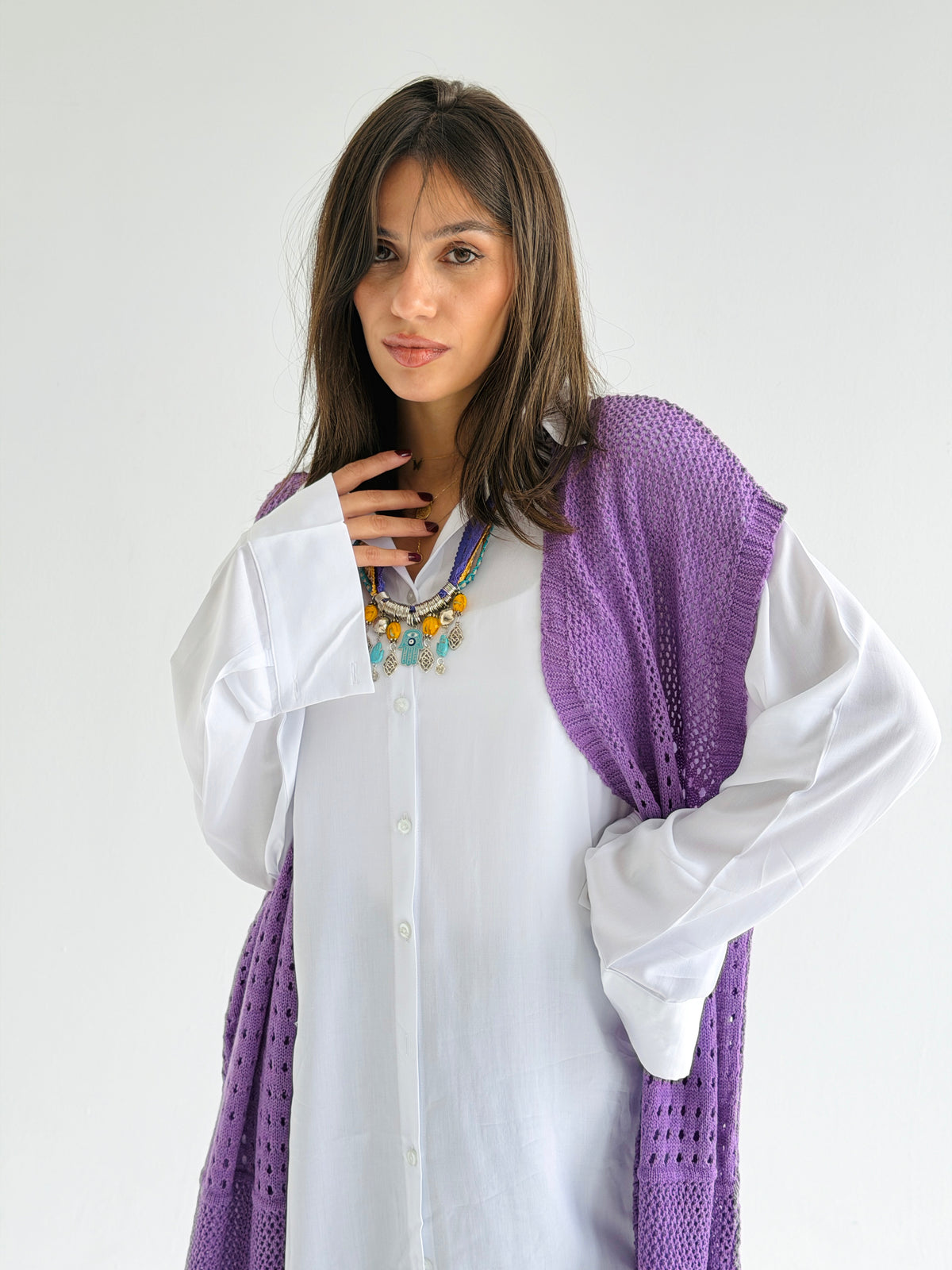 Breeze Light Wool Vest In Lilac