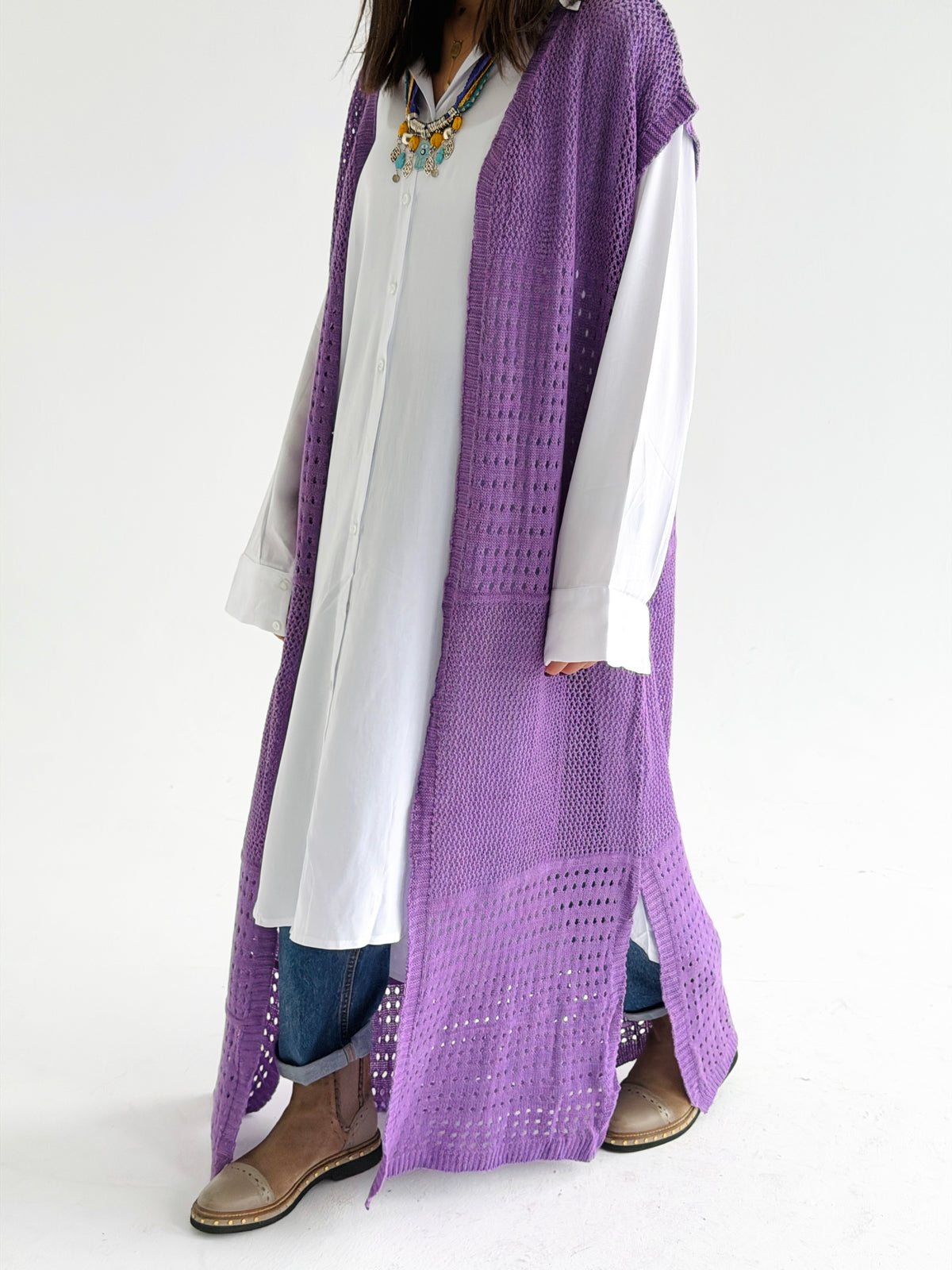 Breeze Light Wool Vest In Lilac