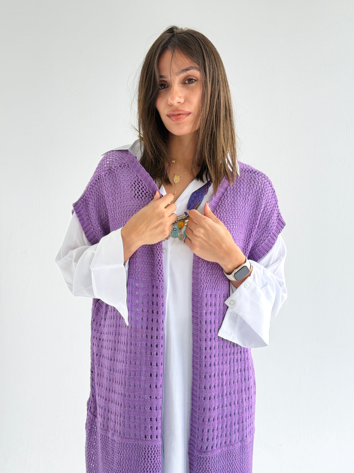 Breeze Light Wool Vest In Lilac