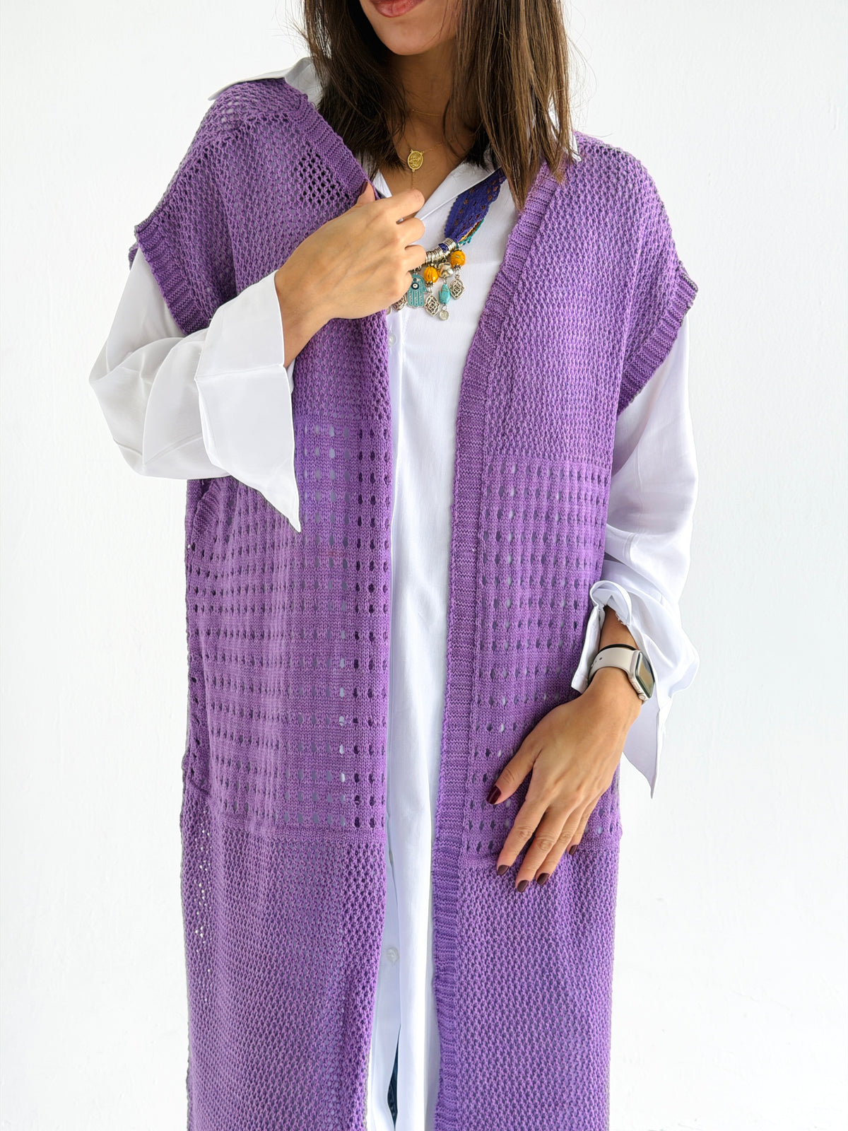 Breeze Light Wool Vest In Lilac