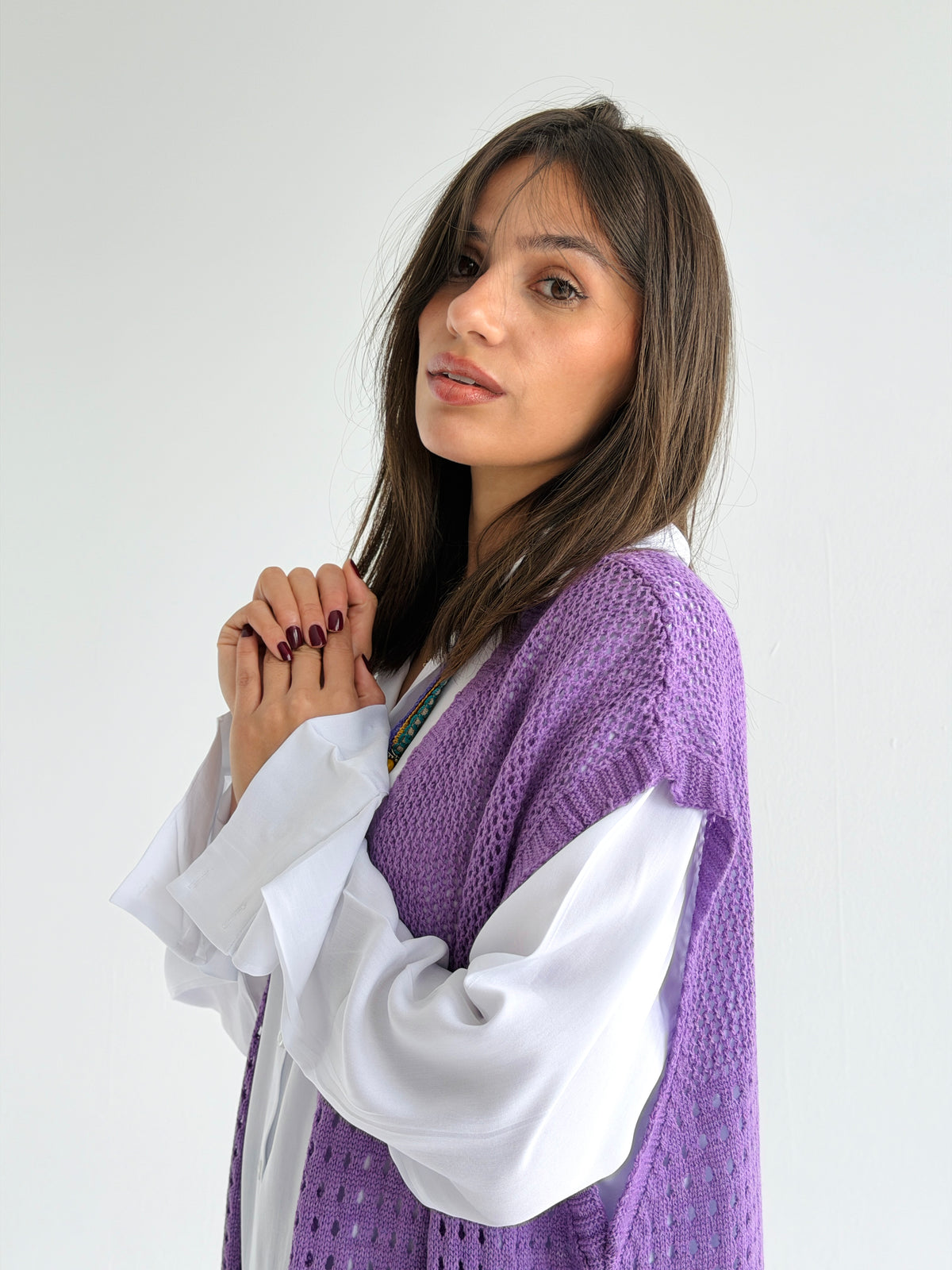 Breeze Light Wool Vest In Lilac