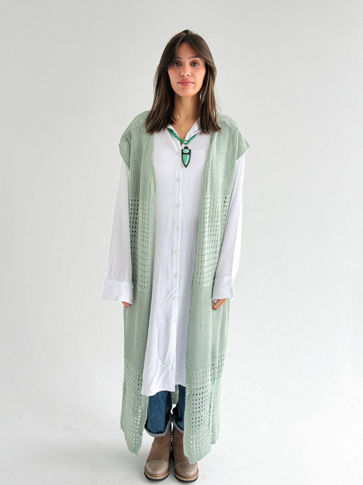 Breeze Light Wool Vest In Mint