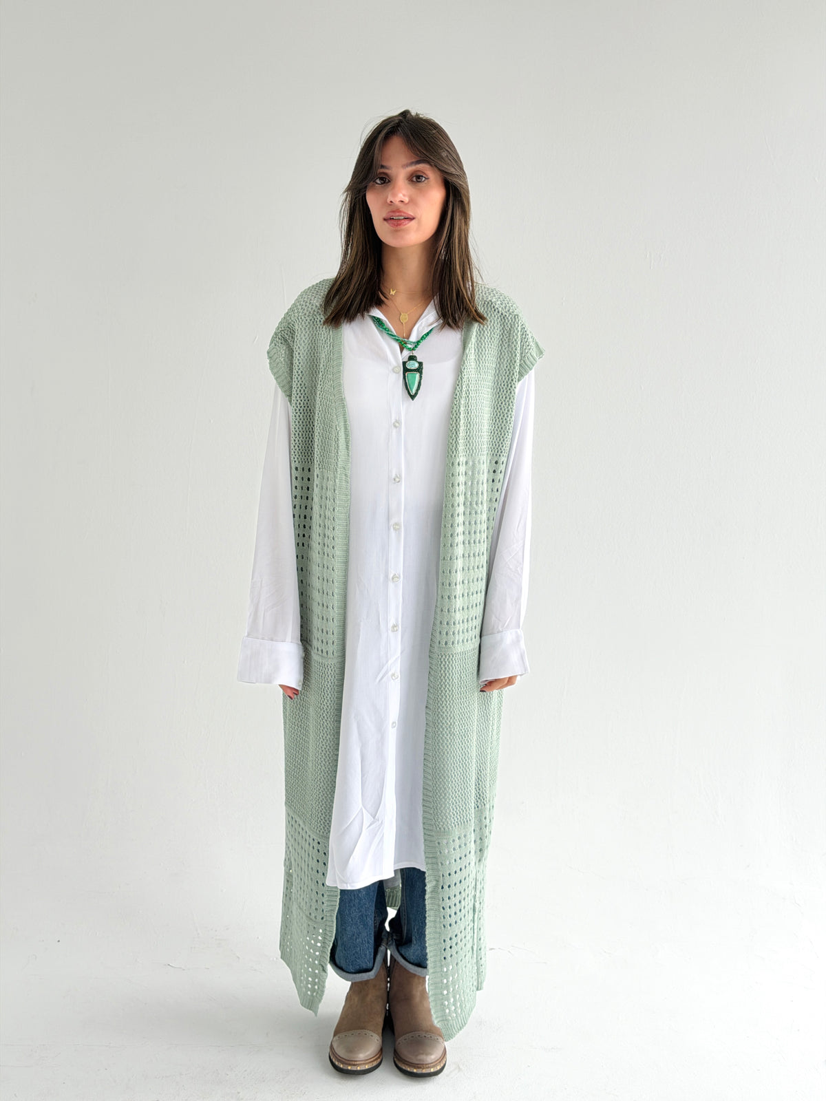 Breeze Light Wool Vest In Mint