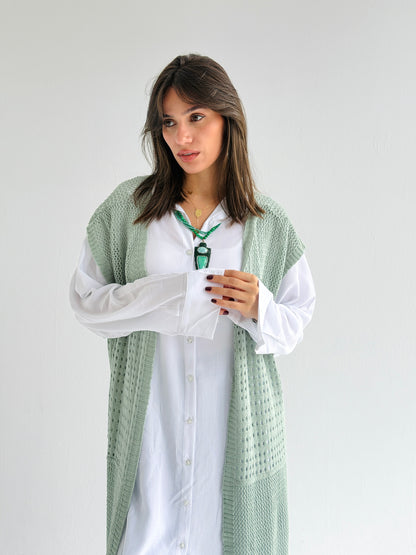Breeze Light Wool Vest In Mint