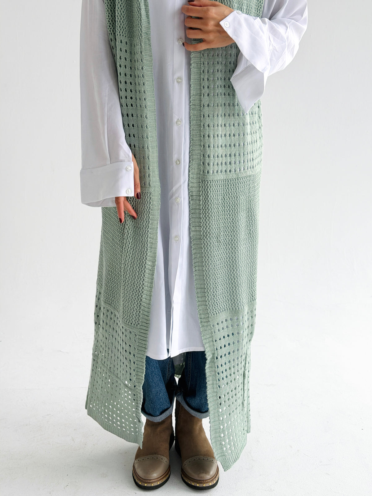 Breeze Light Wool Vest In Mint