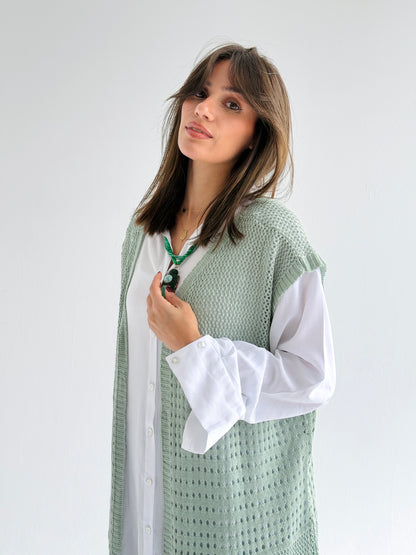 Breeze Light Wool Vest In Mint