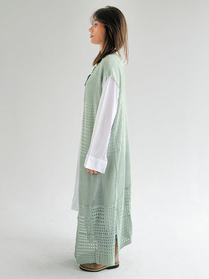 Breeze Light Wool Vest In Mint
