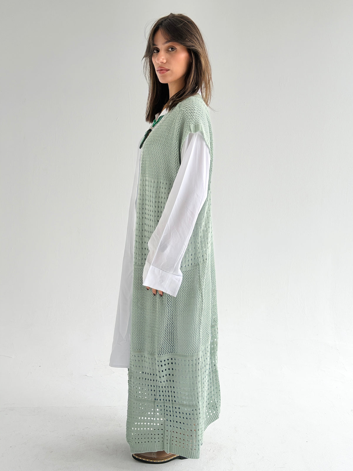 Breeze Light Wool Vest In Mint