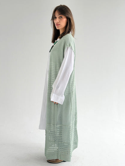 Breeze Light Wool Vest In Mint