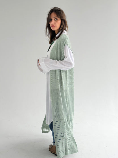 Breeze Light Wool Vest In Mint