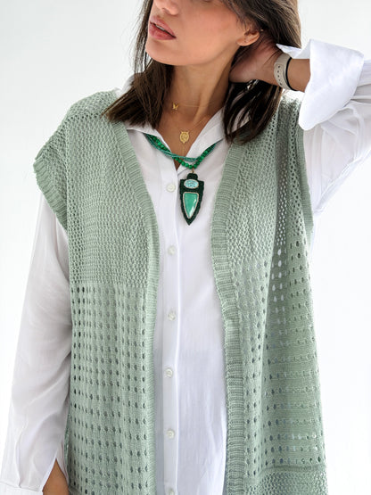 Breeze Light Wool Vest In Mint