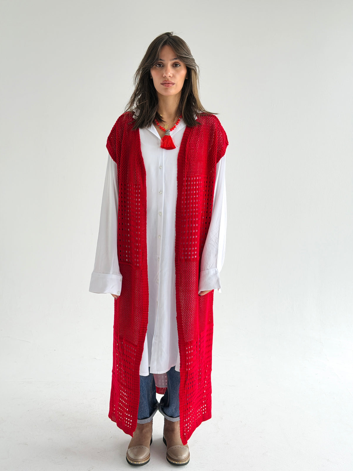 Breeze Light Wool Vest In Red