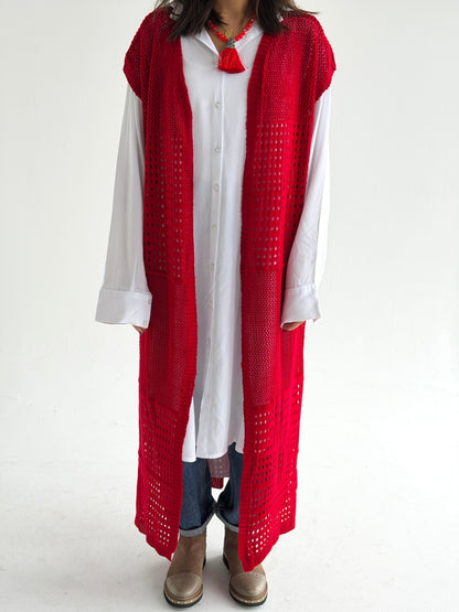 Breeze Light Wool Vest In Red