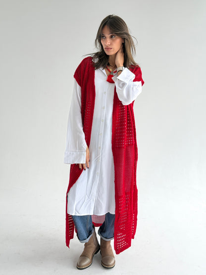 Breeze Light Wool Vest In Red
