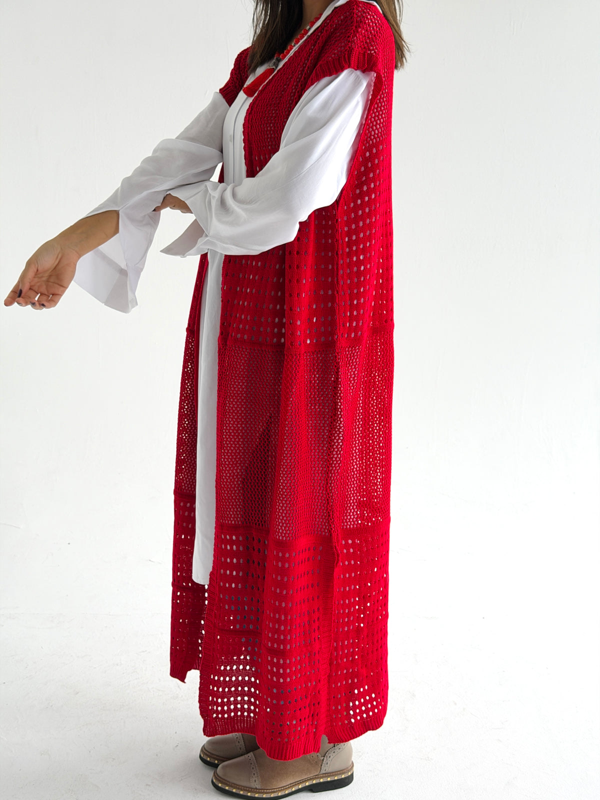 Breeze Light Wool Vest In Red