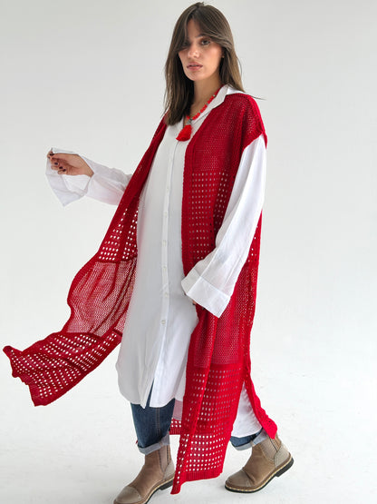 Breeze Light Wool Vest In Red