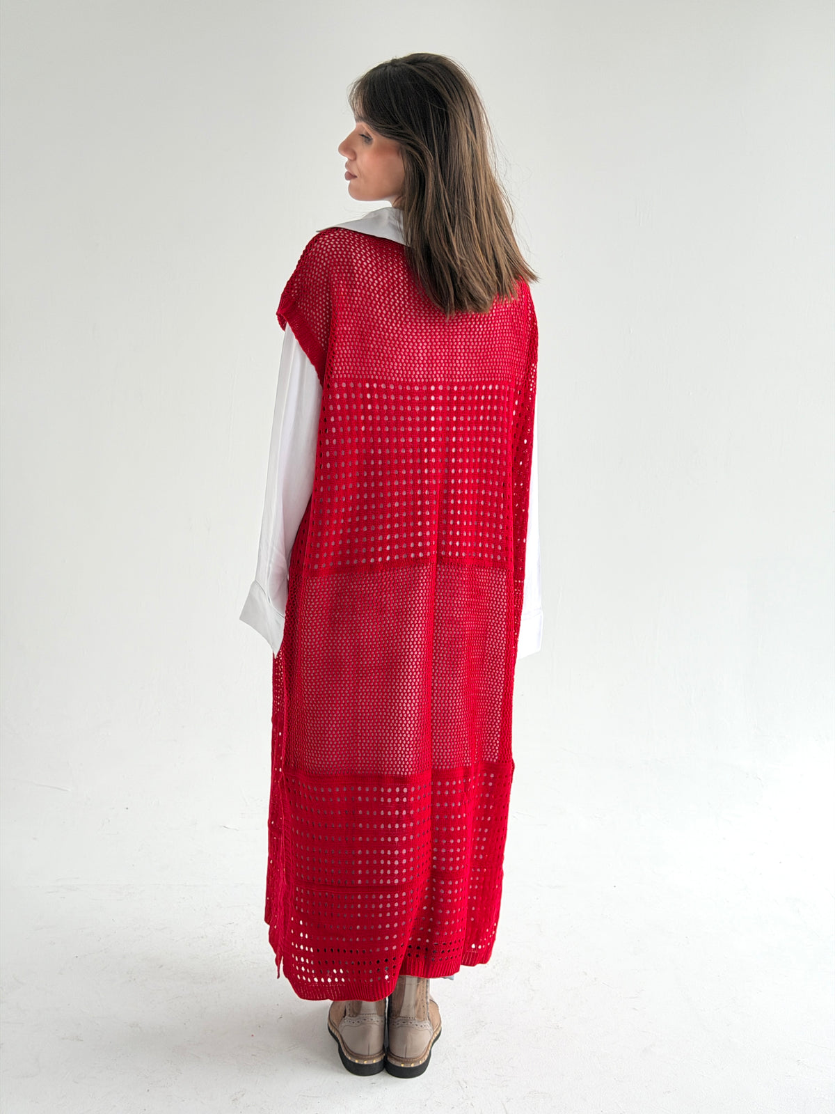 Breeze Light Wool Vest In Red
