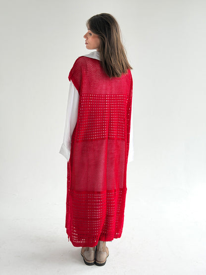 Breeze Light Wool Vest In Red