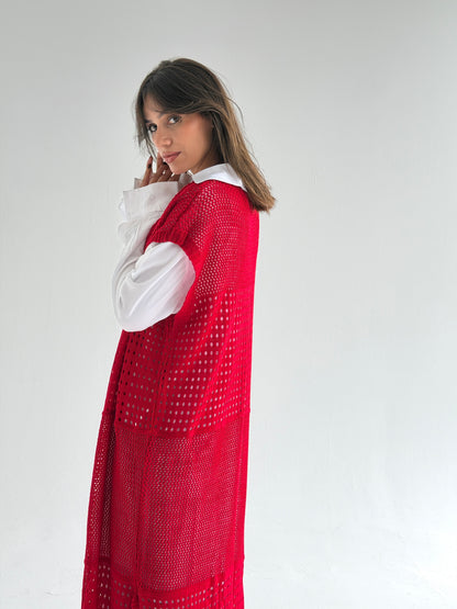 Breeze Light Wool Vest In Red