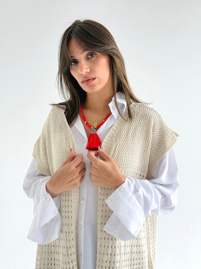 Breeze Light Wool Vest In Beige