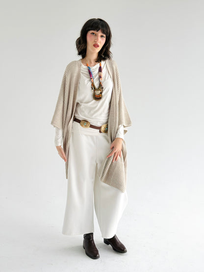 Warm Hug Poncho In Beige