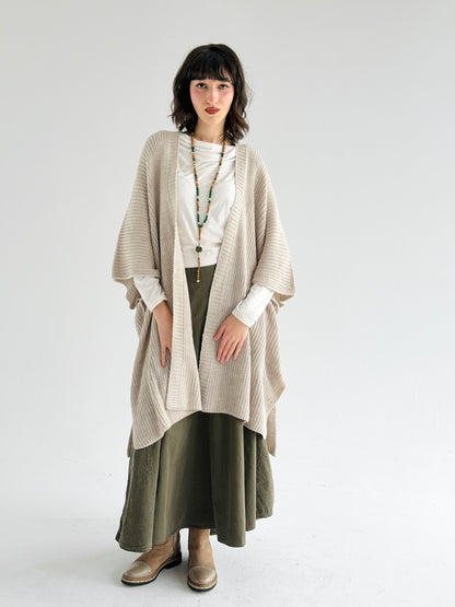 Warm Hug Poncho In Beige