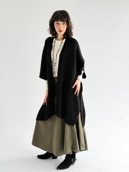 Warm Hug Poncho In Black