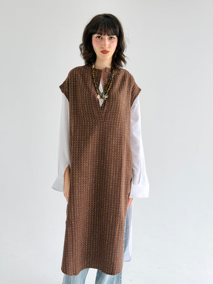 Diva Long Vest In Brown