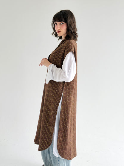Diva Long Vest In Brown